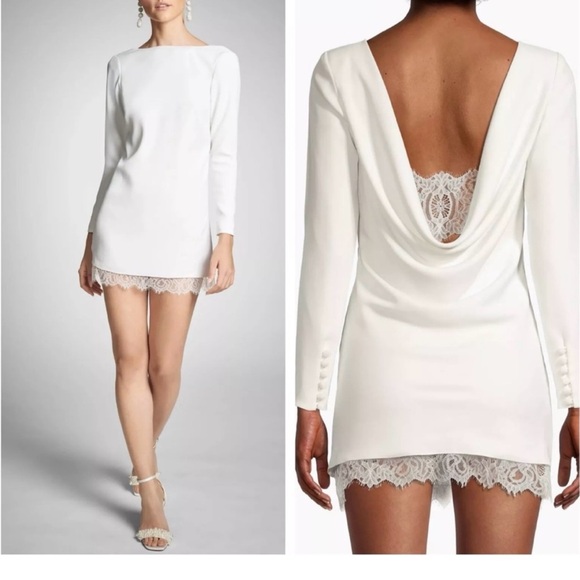 Sachin + Babi Dresses & Skirts - SACHIN & BABI Anthropologie Cameron Lace-Trim Crepe Minidress size 6 NWT $495